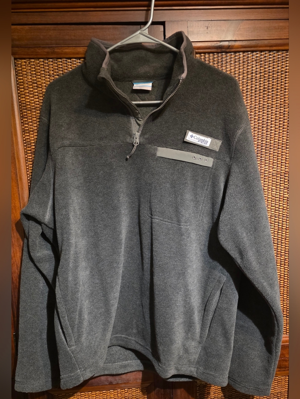 Columbia Men's Dark Gray Quarter-Zip Fleece Pullover Worn Once EUC